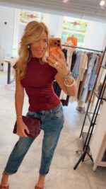 Bardot Top - Bordeaux - Afbeelding 2