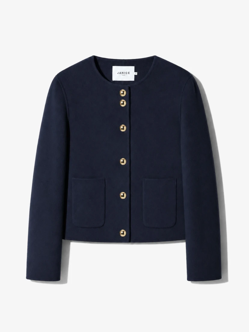cashmere-jack-dames-kort-vince-double-faced-blauw-00 Vince Jacket - Dark Blue - Afbeelding 1