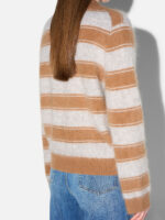 Resort Cashmere Merino Polo Pullover - Camel Stripe - Afbeelding 4