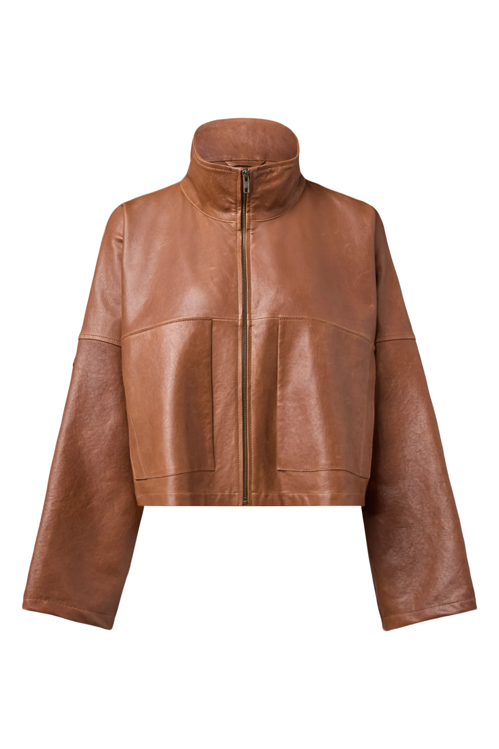 1216840-10_84_180131_84454_ELSTOW_1_1307_07 Elstow Leather Jacket - Camel - Afbeelding 1
