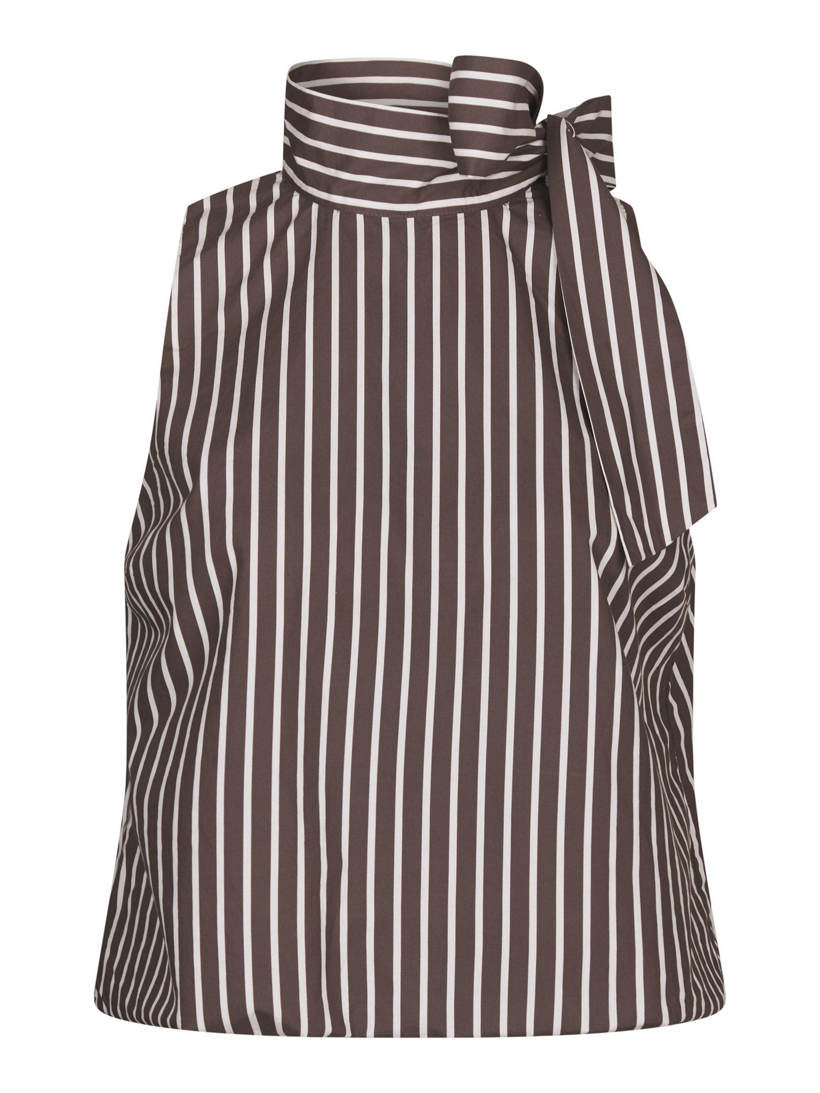 169761_676_0 Veda Wide Stripe Top - Dark Brown - Afbeelding 1