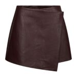 Elayne Faux Leather Skorts - Bordeaux