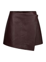 Elayne Faux Leather Skorts - Bordeaux