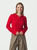 Fannya solid knit polo - Red