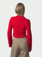 Fannya solid knit polo - Red - Afbeelding 3