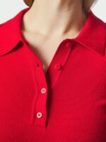 Fannya solid knit polo - Red - Afbeelding 2