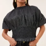 Mela Lurex Blouse - Silver