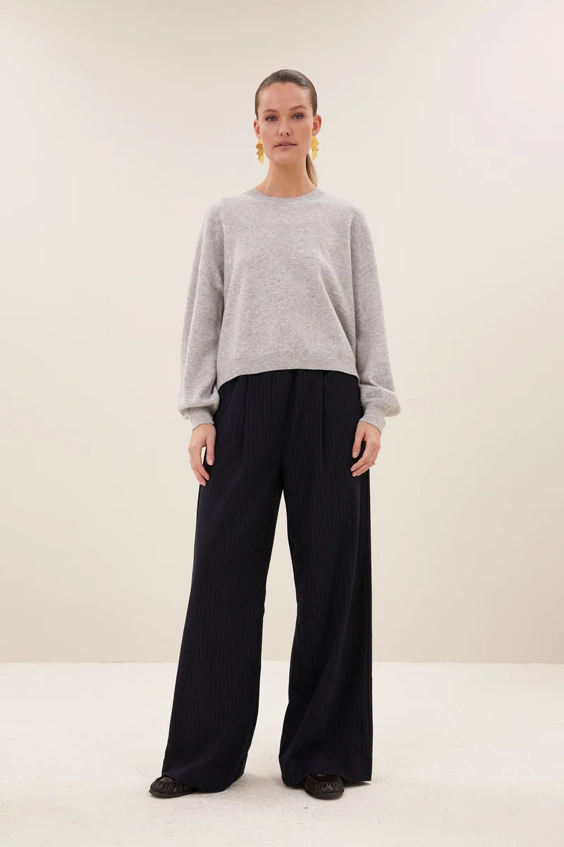 26415010_825_3 Sammie Round Neck Pullover - Grey Melee - Afbeelding 1