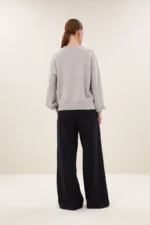 Sammie Round Neck Pullover - Grey Melee - Afbeelding 3
