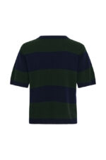 Jola Knit SS Pullover - Blue/Green Stripe - Afbeelding 2