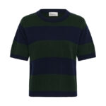 Jola Knit SS Pullover - Blue/Green Stripe