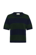 Jola Knit SS Pullover - Blue/Green Stripe