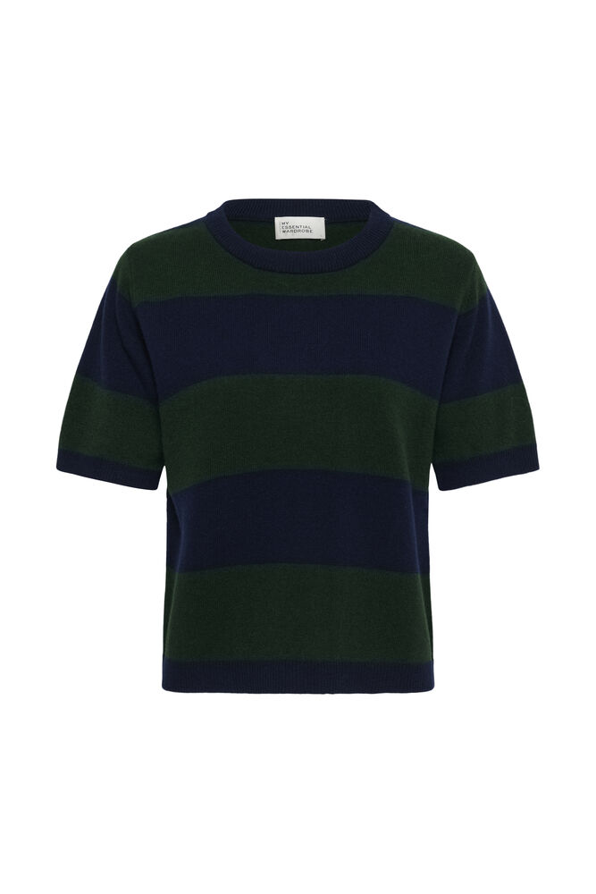 3915_b26d64c2-a0bc-4b6e-89a7-e99a881890c6 Jola Knit SS Pullover - Blue/Green Stripe - Afbeelding 1