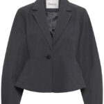 Evie Shaped Blazer - Dark Grey Melange