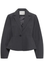 Evie Shaped Blazer - Dark Grey Melange