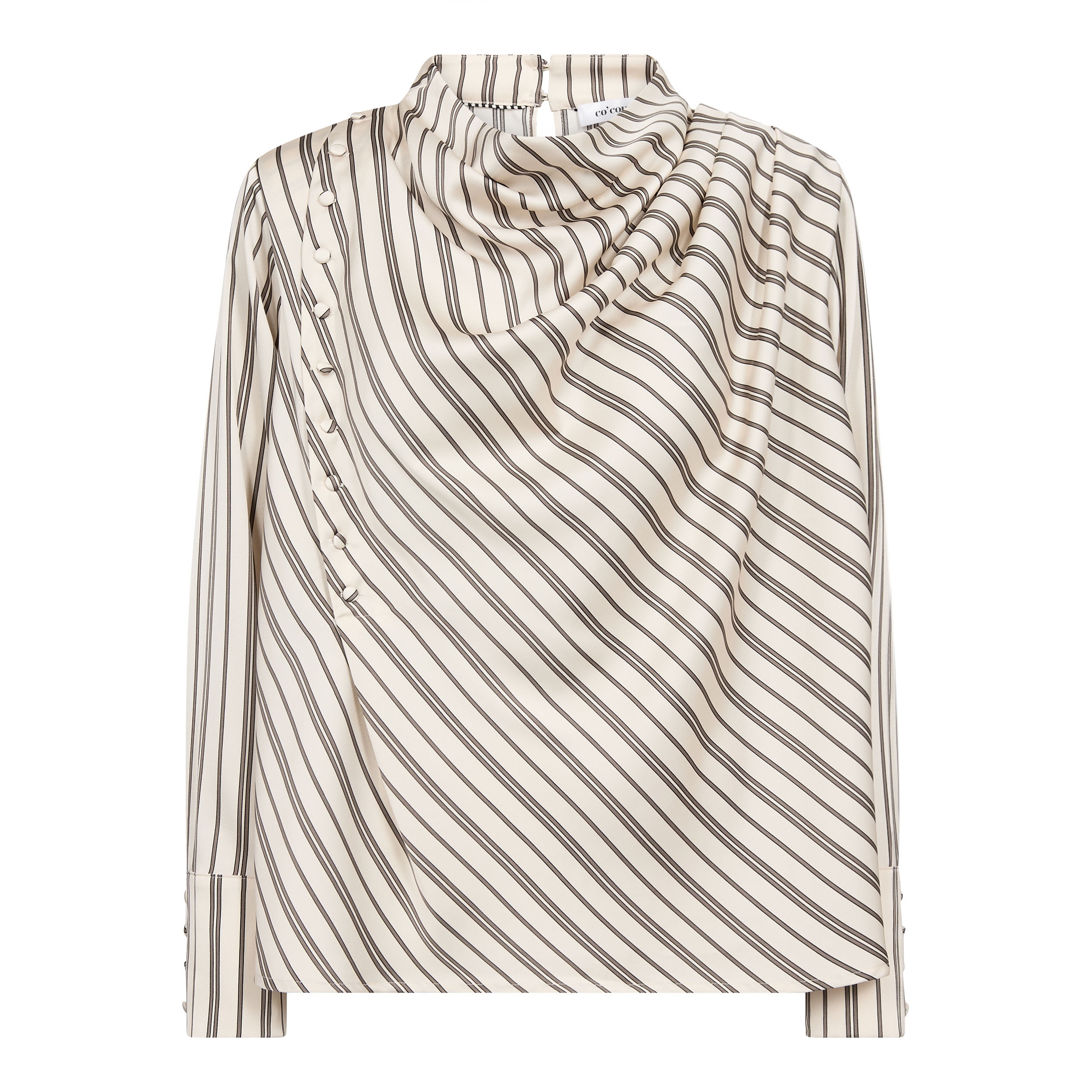 500362-HellyCC-Button-Stripe-Blouse-10002-11.tif - Packshot HellyCC Button Stripe Blouse - Off White - Afbeelding 1
