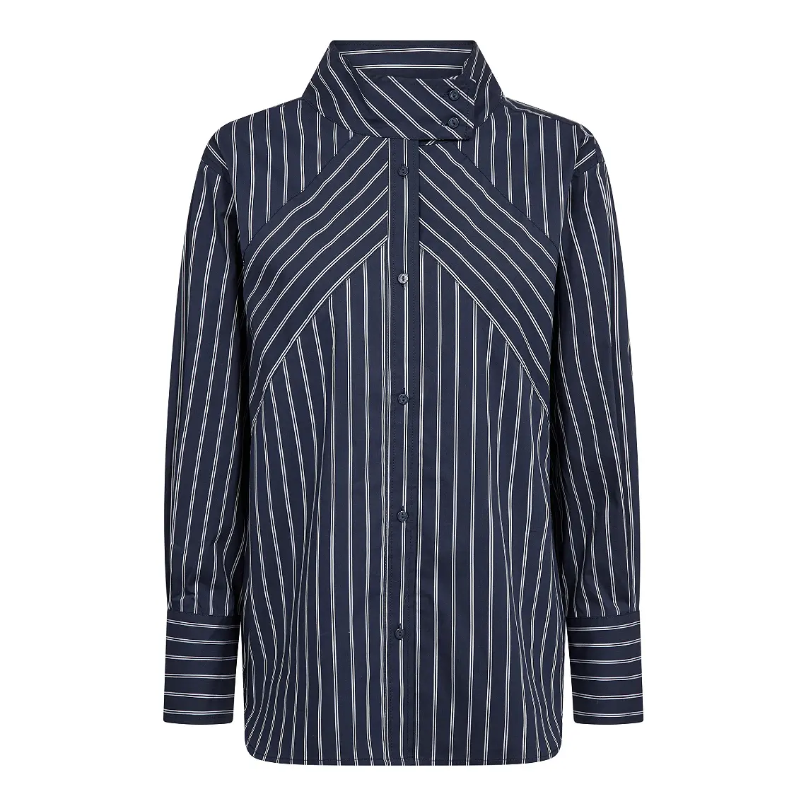 500372-40007.jpg SomoCC Stripe Funnel Neck Shirt - Afbeelding 1