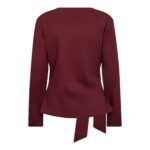OrianeCC LS Pleat Tie Tee - Wine Red - Afbeelding 2