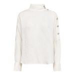 CamelloCC Asym Button Blouse - Off White