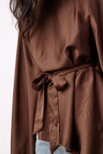 IdunCC Poncho Blouse - Dark Brown - Afbeelding 3