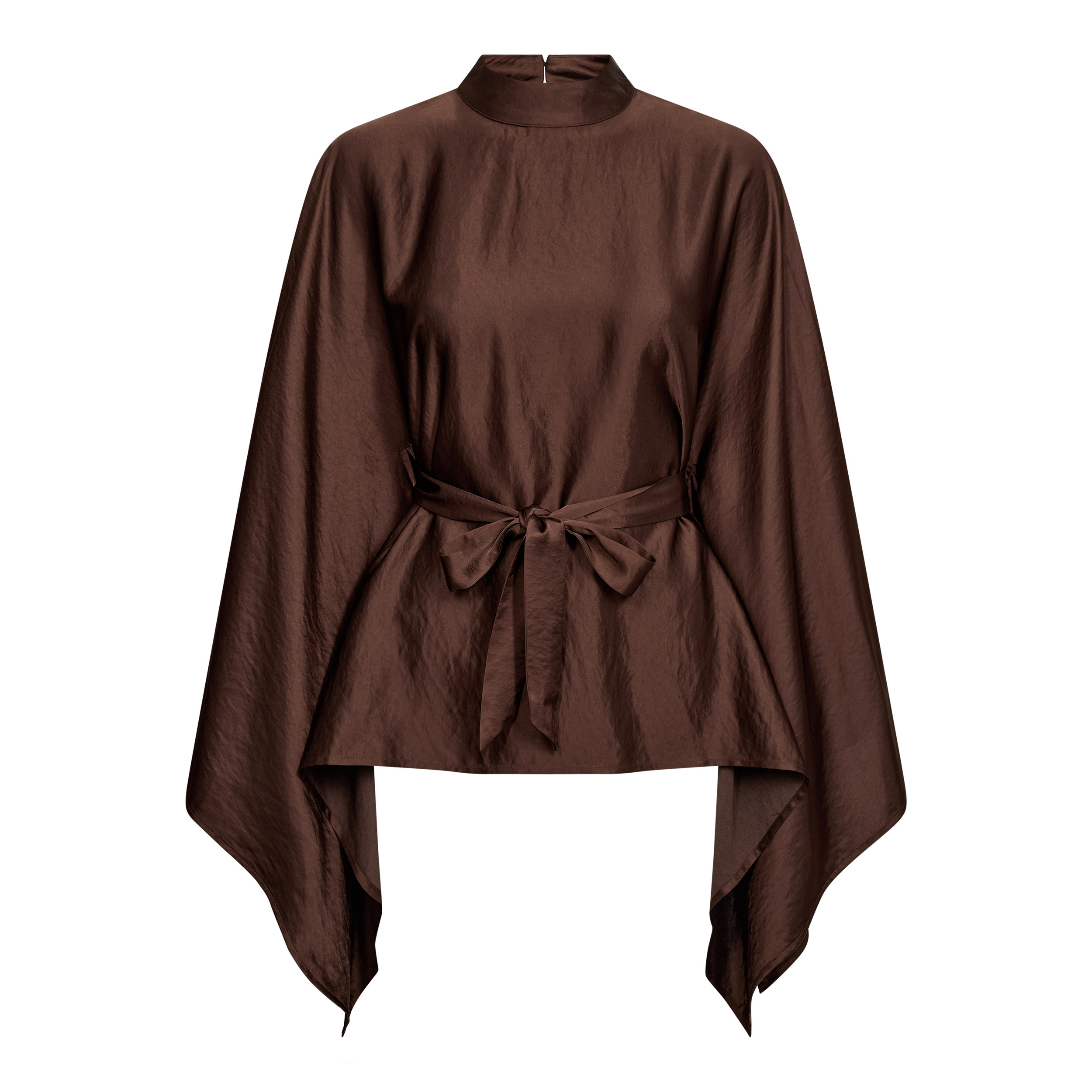 500656-IdunCC-Poncho-Belt-Blouse-2003-11 IdunCC Poncho Blouse - Dark Brown - Afbeelding 1