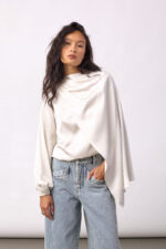 IdunCC Cape LS Blouse - Off White - Afbeelding 2
