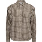 Ruby Check Button Sleeve Shirt - Mocca/Beige Check