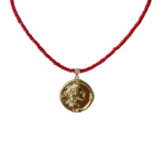 Red beads with coin
