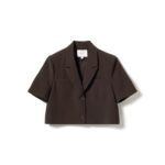 N-Leanne SS Cropt Blazer - Chocolate