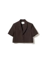 N-Leanne SS Cropt Blazer - Chocolate