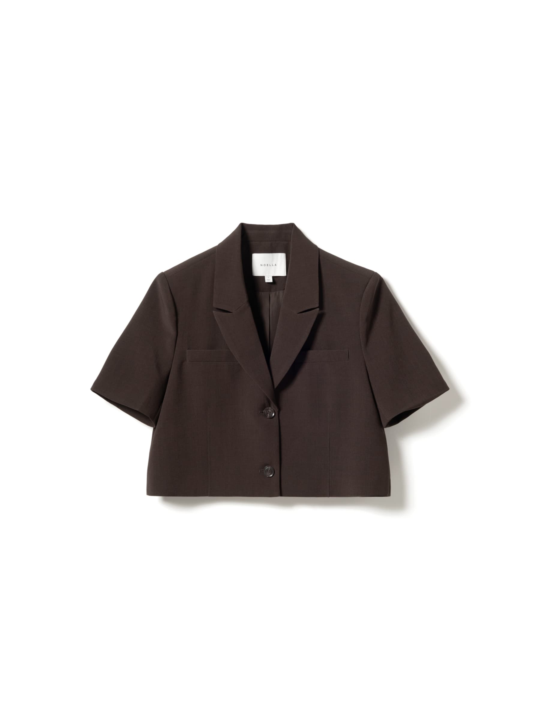 vzwcbmanv456nbr0zve1 N-Leanne SS Cropt Blazer - Chocolate - Afbeelding 1