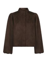 Tirsa Faux Suede Jacket - Dark Brown