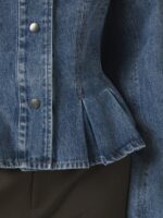 Rivora Denim Peplum Jacket - Blue - Afbeelding 3