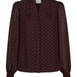 Astrida Dotted Blouse - Burgundy