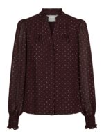Astrida Dotted Blouse - Burgundy