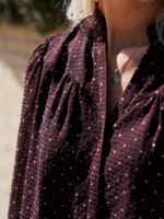 Astrida Dotted Blouse - Burgundy - Afbeelding 3