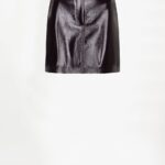 Evon Faux Crackle Leather Mini Skirt - Dark Plum