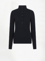 Lisai Rib-Knitted Polo Sweater - Dark Plum