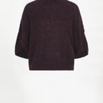Mahani Cape Sweater - Dark Plum
