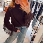 Siega Cut-Out Fringe Sweater - Espresso Brown