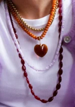 Funky Burgundy long necklace - Afbeelding 2
