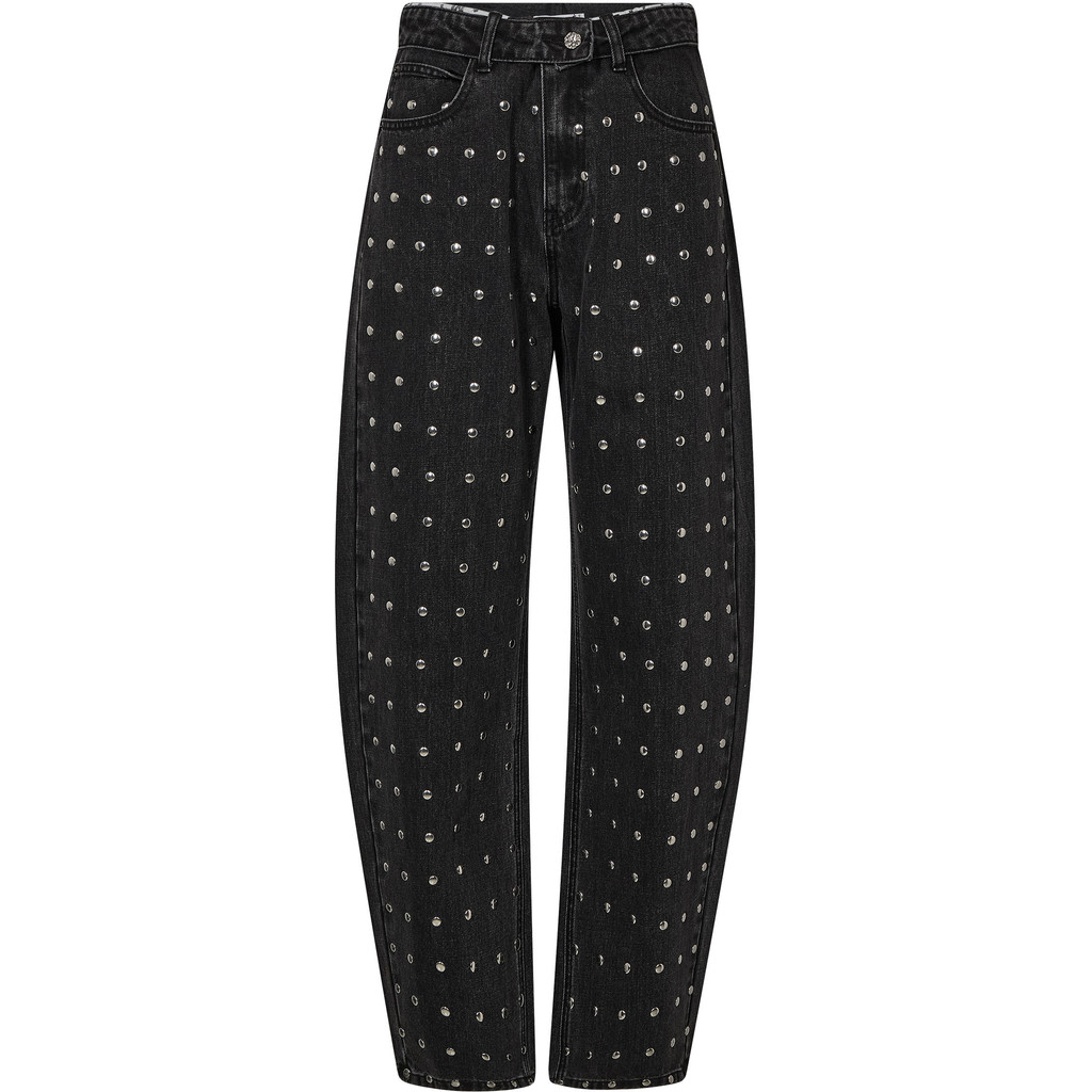 HL10838_Black_1 Flip Waist Rivet Tall Jeans - Black - Afbeelding 1