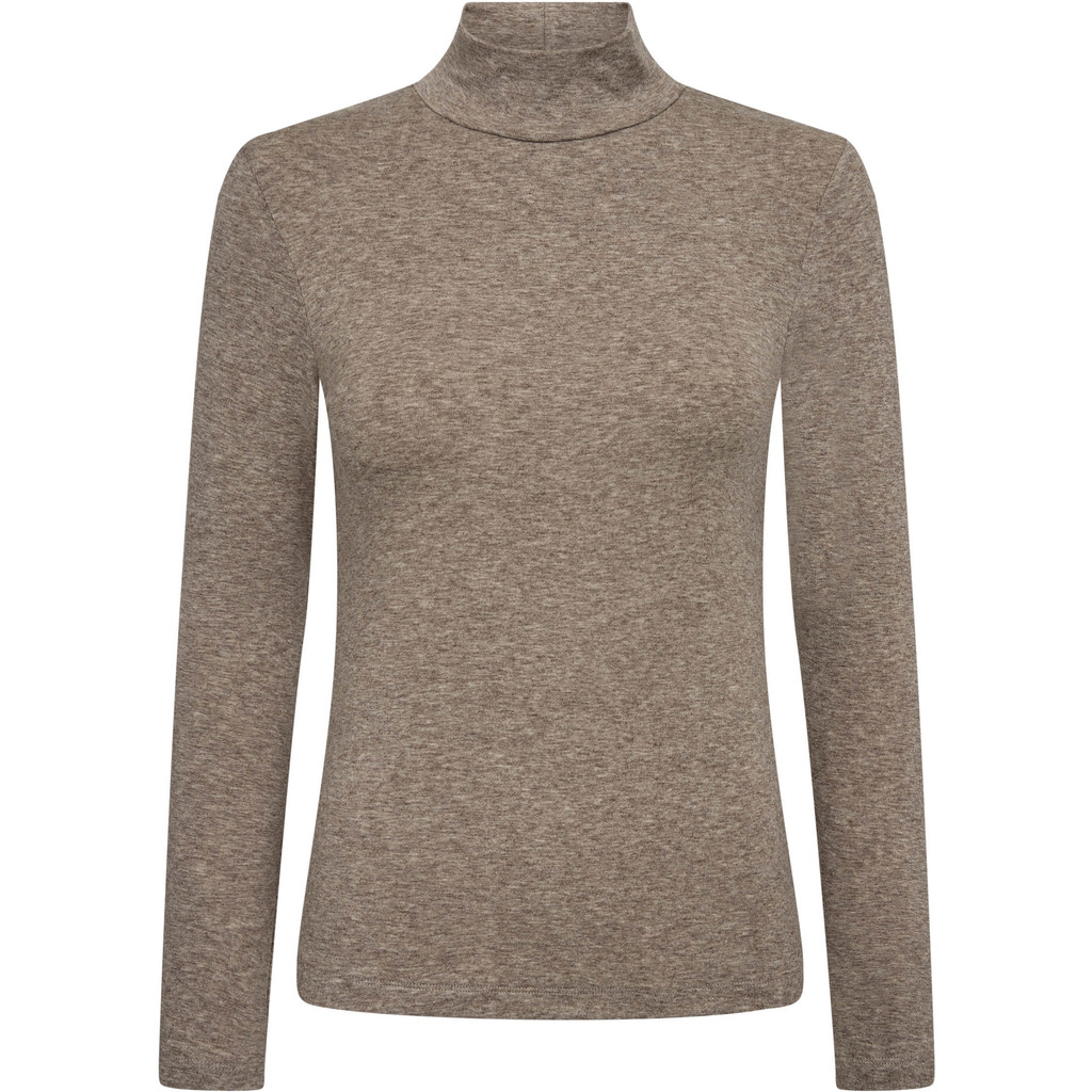 HL10851_WalnutMelange_1 Lux Turtle LS Tee - Walnut Melange - Afbeelding 1