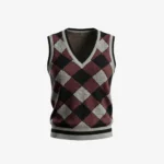 Malaysia W6 Waistcoat - Burgundy/Navy/Grey