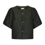 Aisa Brocade Blouse - Dark Green