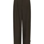 Isotta Structure Tie Pants - Dark Brown