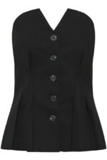 Evelina Shaped Top - Black