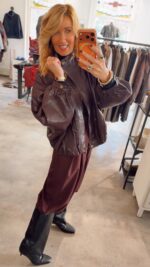 Faux Leather Jacket Frankie  - Burgundy
