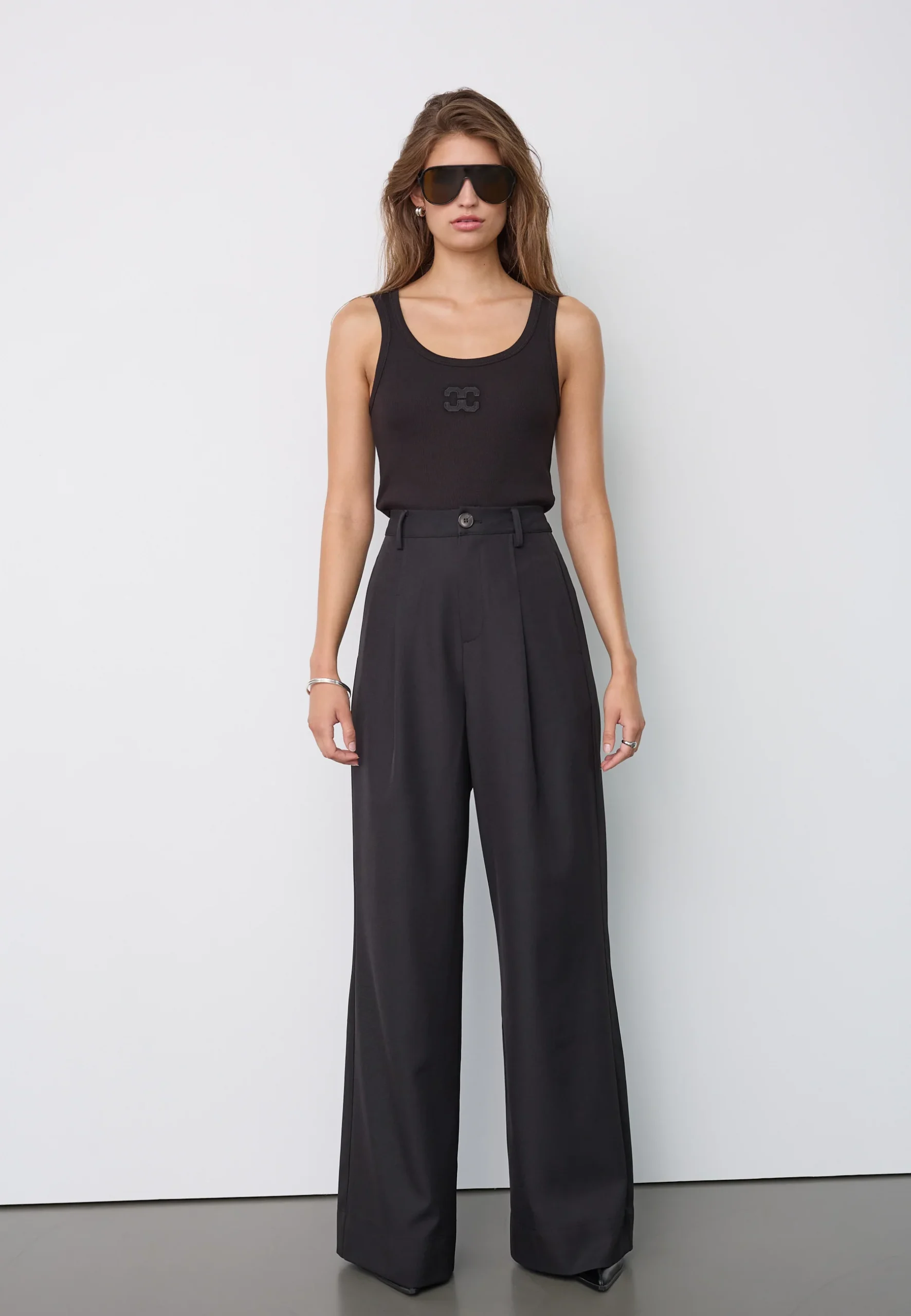 500391-65001-07 LunaCC Pleat Pants - Black - Afbeelding 1