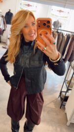 Gilet Faux Leather Jagger - Black - Afbeelding 3